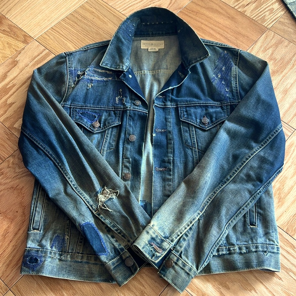 Denim & Supply Ralph Lauren / Distressed Denim Jacket. Size: M